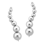 Ear Pin Ear Climber Earrings Graduated Beads Sterling Silver
