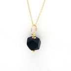 Jet Azabache Pendant 6mm Size 14k Yellow Gold