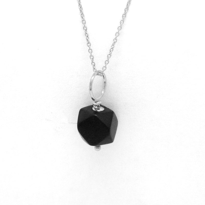 Jet Azabache Pendant 6mm Size Sterling Silver