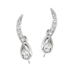 1/2 Carat Twt. Pearshape Diamond Ear Pin Earring 14k White Gold
