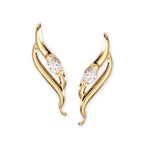 1/3ct. Twt. Marquise Diamond Ear Pin Earrings 14k Yellow Gold