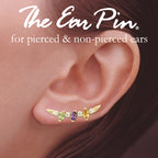 Marquise & Round Multi Gemstone Gold Ear Pin Earrings