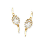 14k Yellow Gold Marquise CZ Center CZ Cluster Ear Pin Earrings