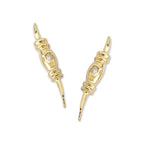 Cubic Zirconia Ear Climber Earrings - Ear Pin - 14k Yellow Gold - Style 7178-CZIR--