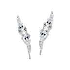Cubic Zirconia Pear Shapes Ear Pin Earrings in 14k White Gold