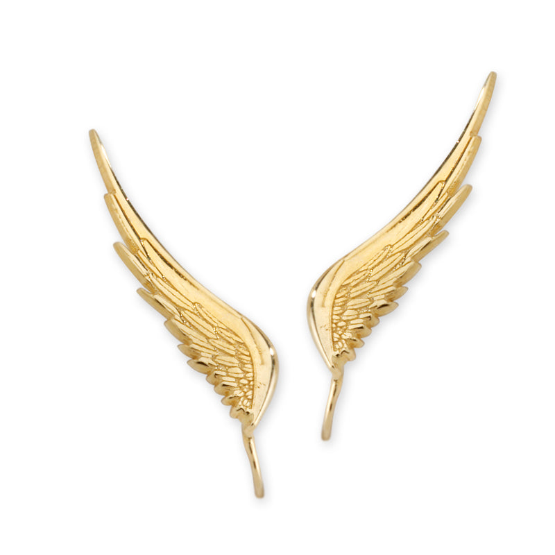 Angel Wings Ear Pin Earrings 14k Gold