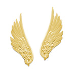 14k Yellow Gold Angel Wing Ear Pin Earrings - Large Size