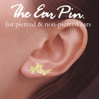 Gold Ear Climber Earrings - Cupid's Arrow of Love - Ear Pin - 14k Yellow Gold