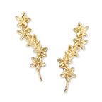 Multitude of Flowers Ear Pin Earrings in 14k Yellow Gold