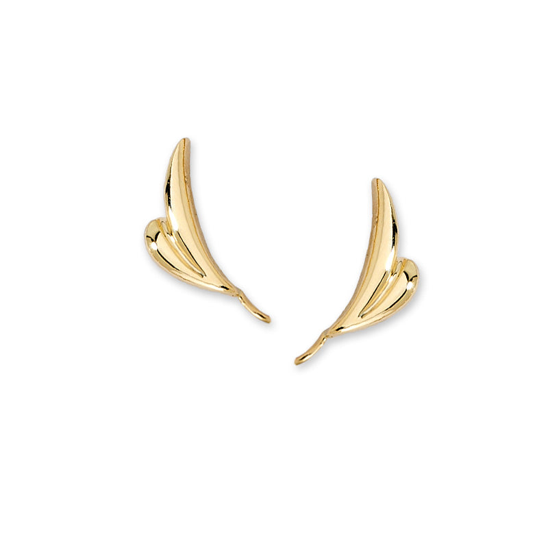 Short-n-Sweet Polished Ear Pin Earrings in 14k Yellow Gold