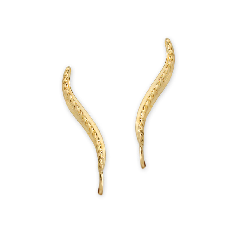 Twisted Rope Ear Pin Earrings in Gold