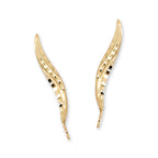 Diamond Cut Ear Pin Earrings in 14k Yellow Gold