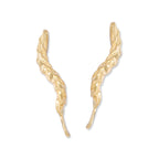 Diamond Ear Climber Earrings - Twisted Diamond Cut - Ear Pin - 14k Yellow Gold