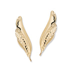 Diamond Ear Climber Earrings - Bold and Wide Diamond Cut - Ear Pin - 14k Yellow Gold