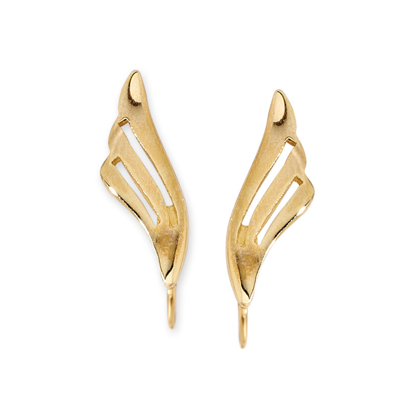 Fan Ear Pin Earrings in 14k Yellow Gold