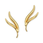Double Branch Gold Ear Pin Earrings