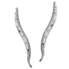 14k White Gold Diamond Cut Ear PIn Earring