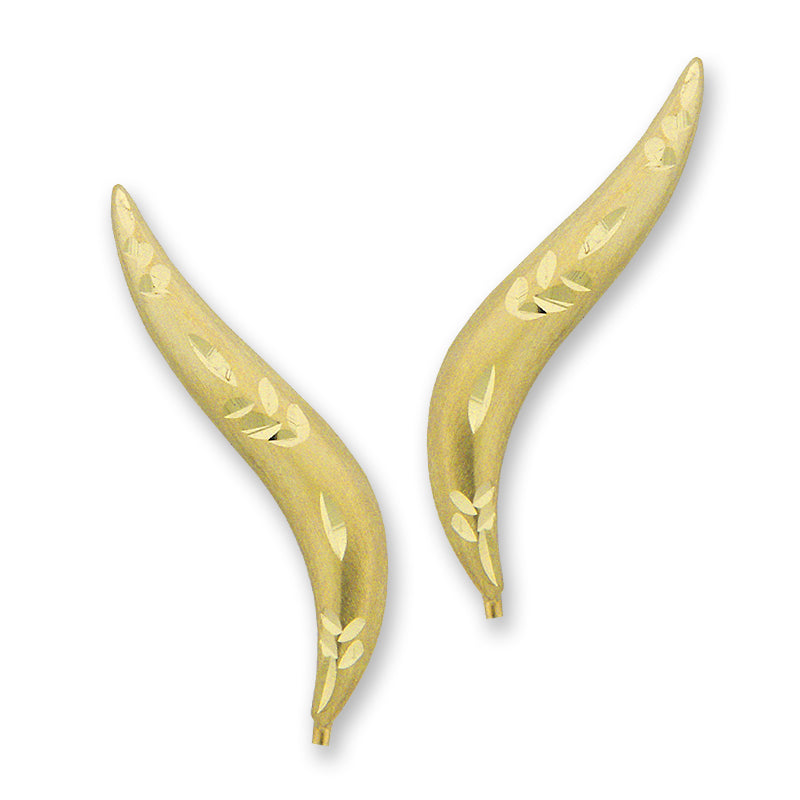 Diamond Cut Gold Ear Pin Earrings