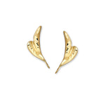 Diamond Ear Climber Earrings - Cut Short Sweet Accent - Ear Pin - 14k Yellow Gold