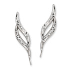Diamond Cut White Gold Ear Pin Earrings