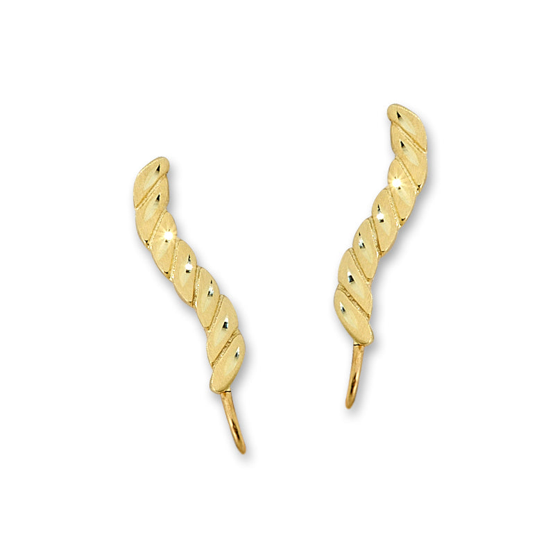 Diamond Cut Ear Pin Earrings in Gold