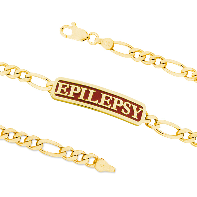Gold Over Silver EPILEPSY ID Bracelet