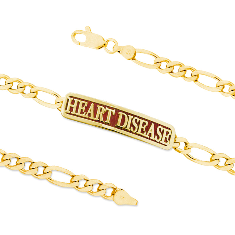 Gold Over Silver HEART DISEASE ID Bracelet