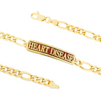 Gold Over Silver HEART DISEASE ID Bracelet