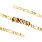 Gold Over Silver TYPE 1 DIABETIC ID Bracelet