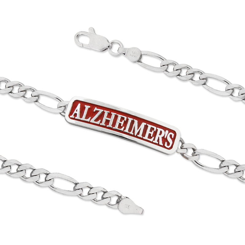 Sterling Silver ALZHEIMER'S ID Bracelet