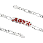 Sterling Silver TYPE 1 DIABETIC ID Bracelet