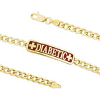 Gold Over Silver DIABETIC ID Bracelet