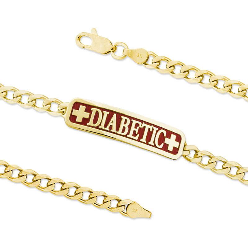 Gold Over Silver DIABETIC ID Bracelet
