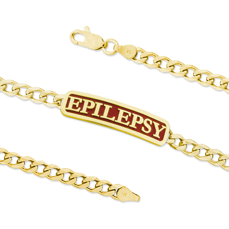 Gold Over Silver EPILEPSY ID Bracelet