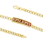 Gold Over Silver EPILEPSY ID Bracelet