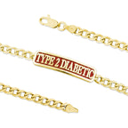 Gold Over Silver TYPE 2 DIABETIC ID Bracelet