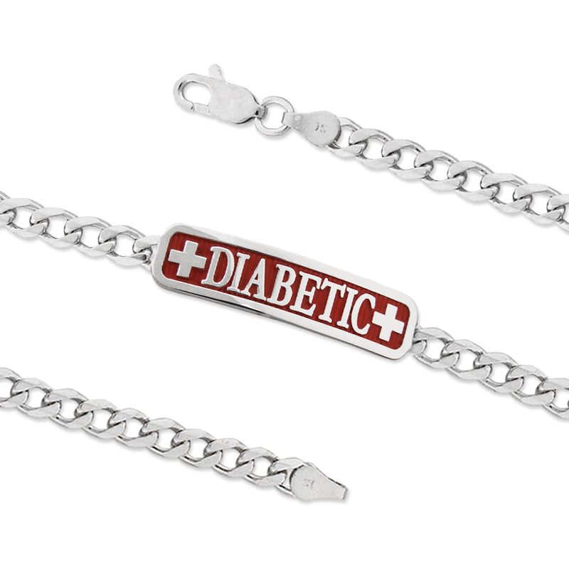 Sterling Silver DIABETIC ID Bracelet