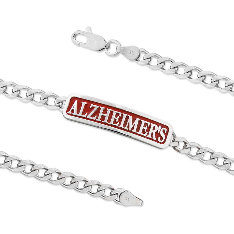 Sterling Silver ALZHEIMER'S ID Bracelet