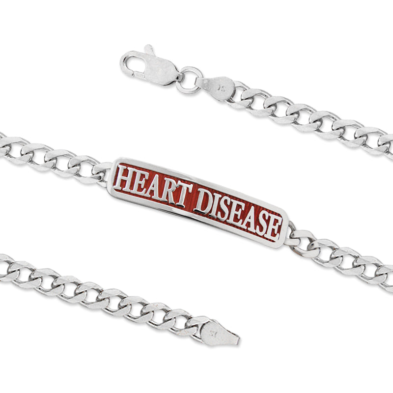 Sterling Silver HEART DISEASE ID Bracelet