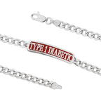 Sterling Silver TYPE 1 DIABETIC ID Bracelet