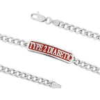 Sterling Silver TYPE 2 DIABETIC ID Bracelet
