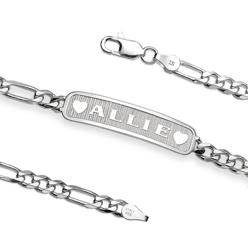 Sterling Silver Personalized ID Bracelet