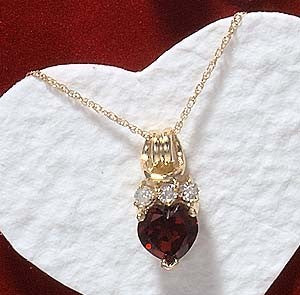 Diamond Love Knot Pendant - Heartshape Amethyst 14k Gold Larkhead Loveknot Pendant with Baby Rope Chain