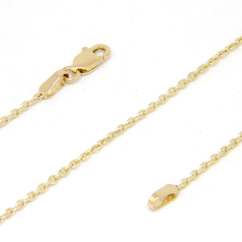 Cable Link Chain Necklace 14k Yellow Gold 1.30mm 16 to 24 Inches