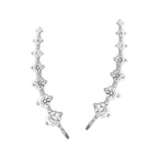 Ear Climbers Graduated Diamonds 1 Carat Twt. Ear Pin Earrings 14k Gold