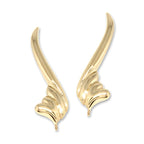 Ear Pin Ear Climber Earrings Side Heart 14k Yellow Gold  