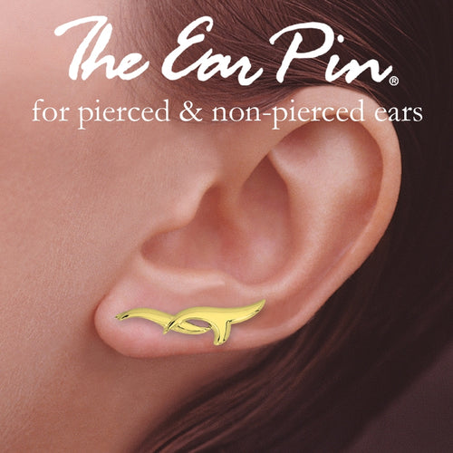 Ear Climbers Cornucopia Swirl Ear Pin Earrings 18k Gold Over Silver