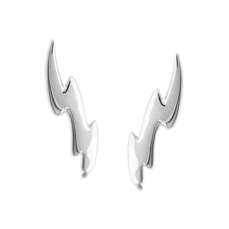 Ear Climbers Lightning Bolt Ear Pin Earrings Sterling Silver