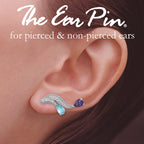 Ear Climbers Double Amethyst & Blue Topaz Pearshapes Ear Pin Earrings Sterling Silver