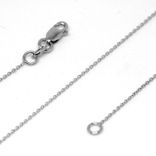 Rolo Link Chain Necklace 14k White Gold 0.55mm Width 18 Inches In Length Approximate Gram Weight 1.00gm